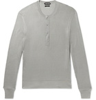 TOM FORD - Slim-Fit Knitted Silk-Blend Half-Placket Sweater - Gray