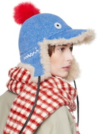 Marni Blue Pompon Denim Baseball Cap