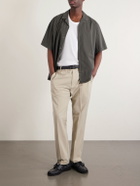 James Perse - Camp-Collar Cotton-Blend Poplin Shirt - Green