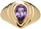 Yvonne Léon Gold & Amethyst Poire Signet Ring