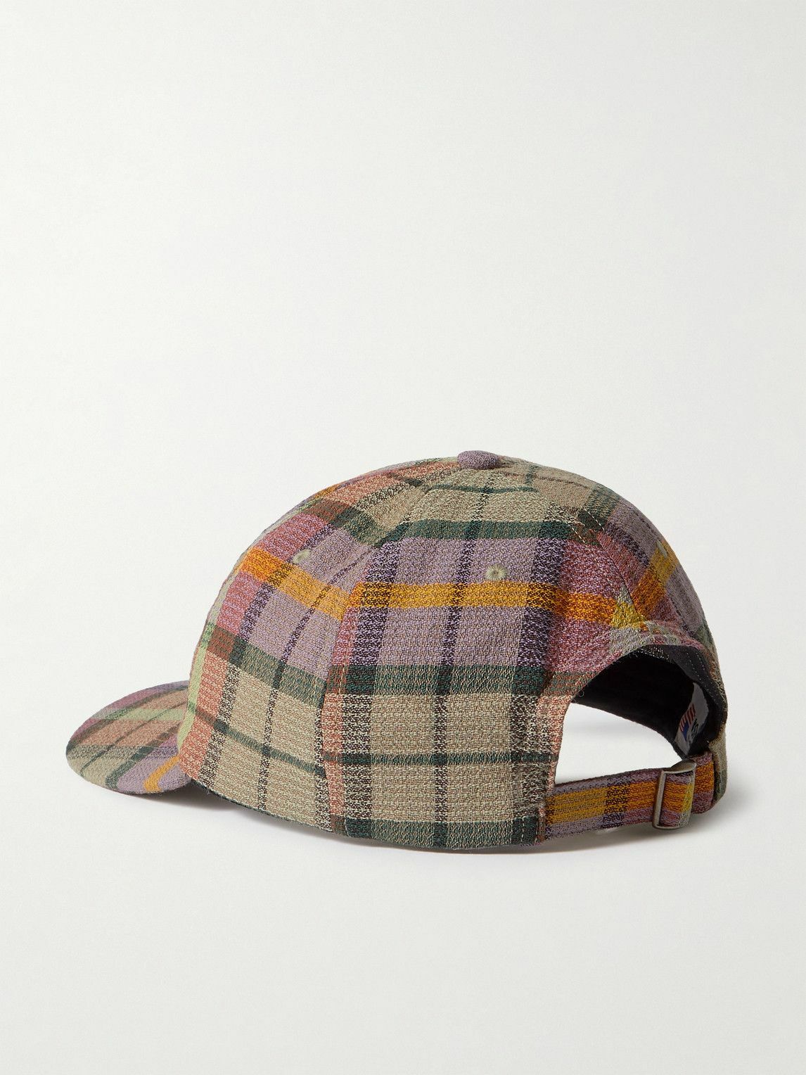 The Elder Statesman - Burnout Checked Wool Baseball Cap