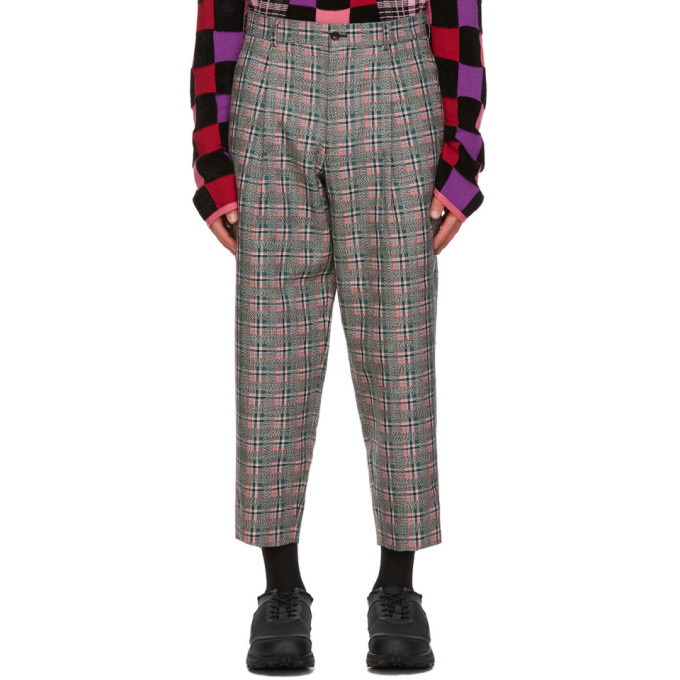 Photo: Comme des Garcons Homme Plus Pink and Green Over Check Trousers