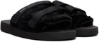 SUICOKE Black MOTO-FURab Sandals