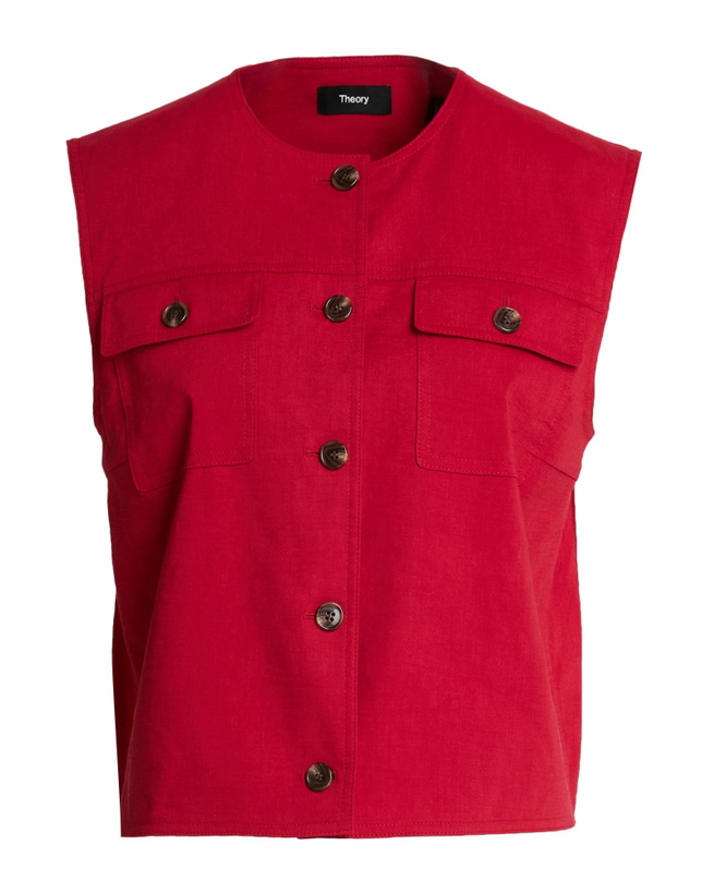 Photo: Theory Womens Tailored Vest in Tomato red