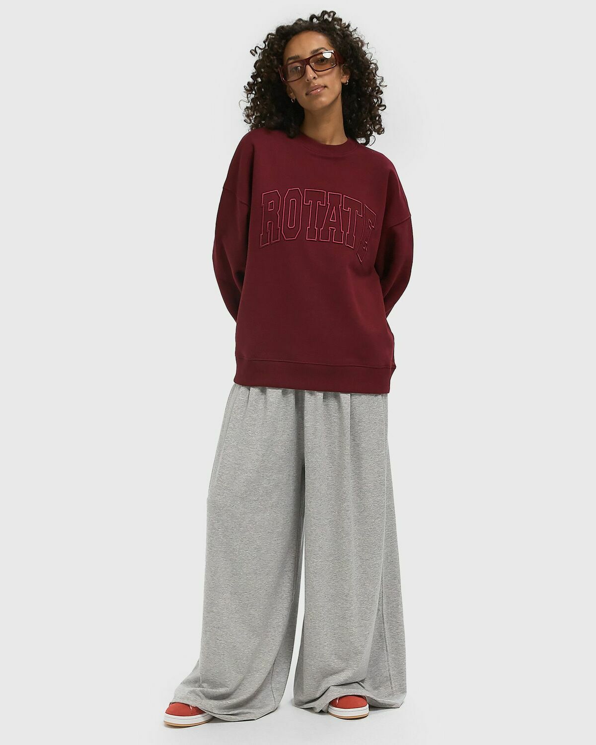 ROTATE Birger Christensen STRETCHY LONG PANTS Grey Womens Casual Pant