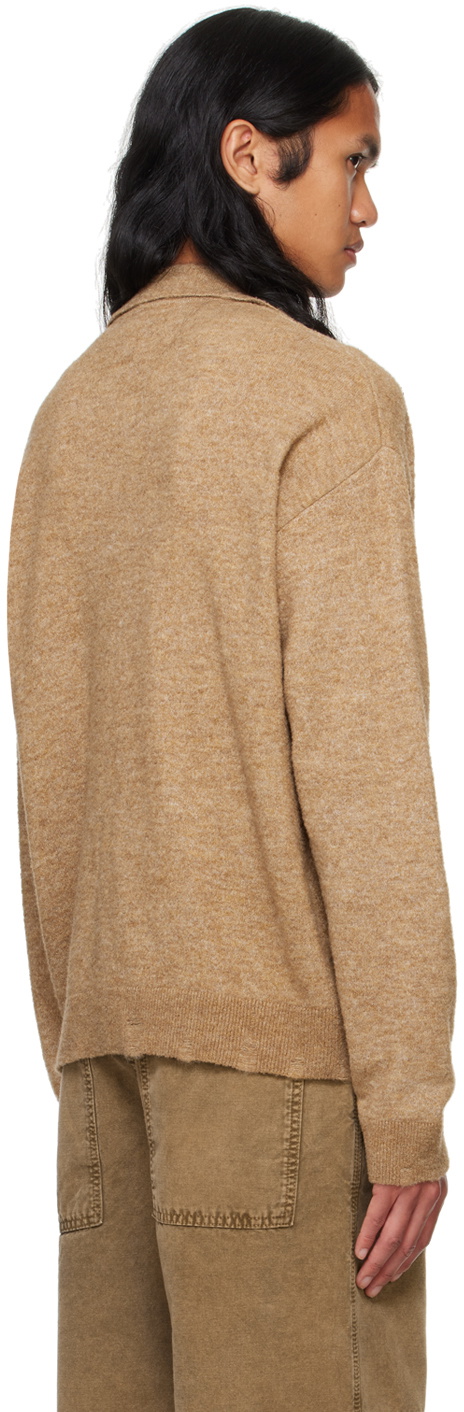 HOPE Beige Preppy Polo Sweater