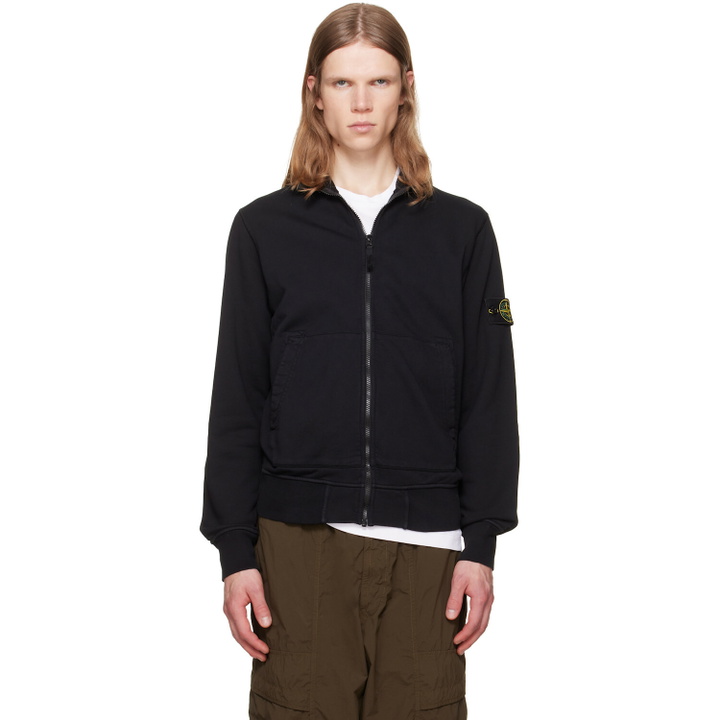 Photo: Stone Island Black 610063 Organic Cotton Fleece Sweatshirt