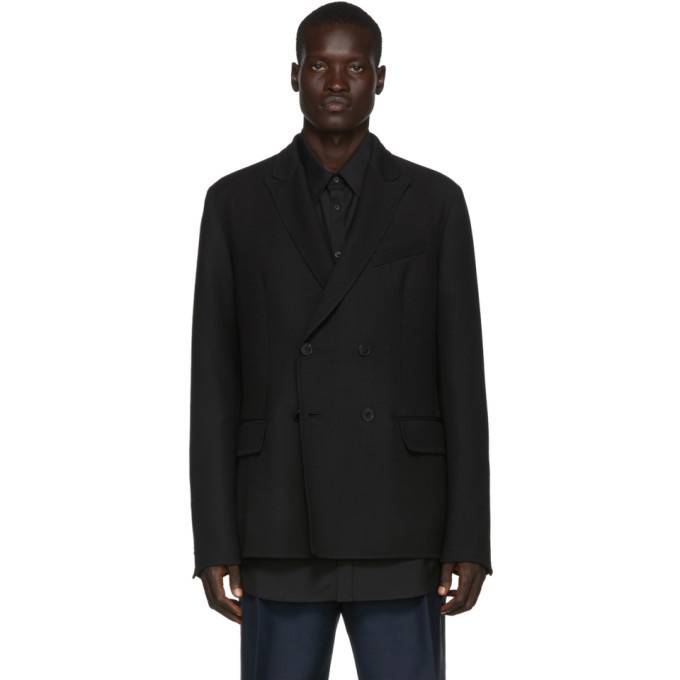 Photo: Valentino Black Wool Double Sports Blazer