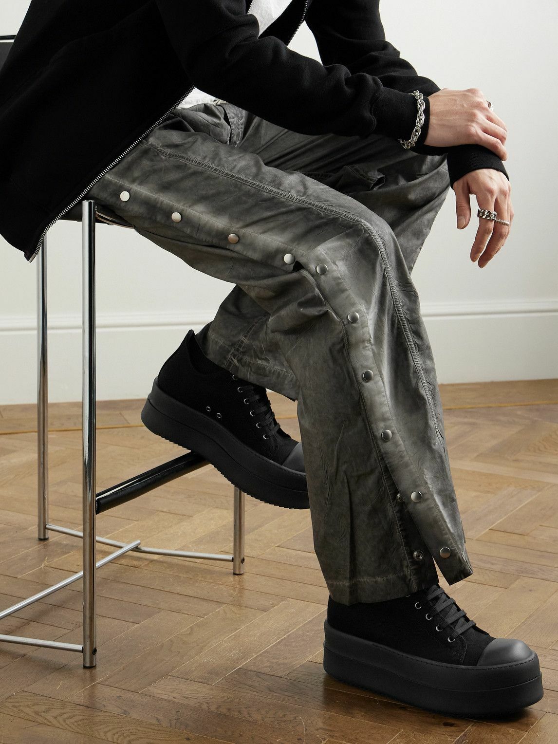 DRKSHDW by Rick Owens - Double Bumper Denim Sneakers - Black Rick