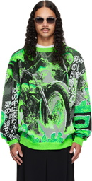 LU'U DAN Green Misfit Jacquard Sweater