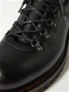 Belstaff - Gorge Nubuck-Trimmed Leather Boots - Black