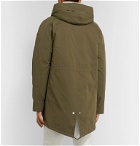 Yves Salomon - Faux Shearling-Lined Cotton-Blend Hooded Fishtail Parka - Green
