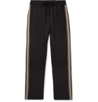 CMMN SWDN - Buck Striped Grosgrain-Trimmed Tech-Jersey Sweatpants - Men - Black