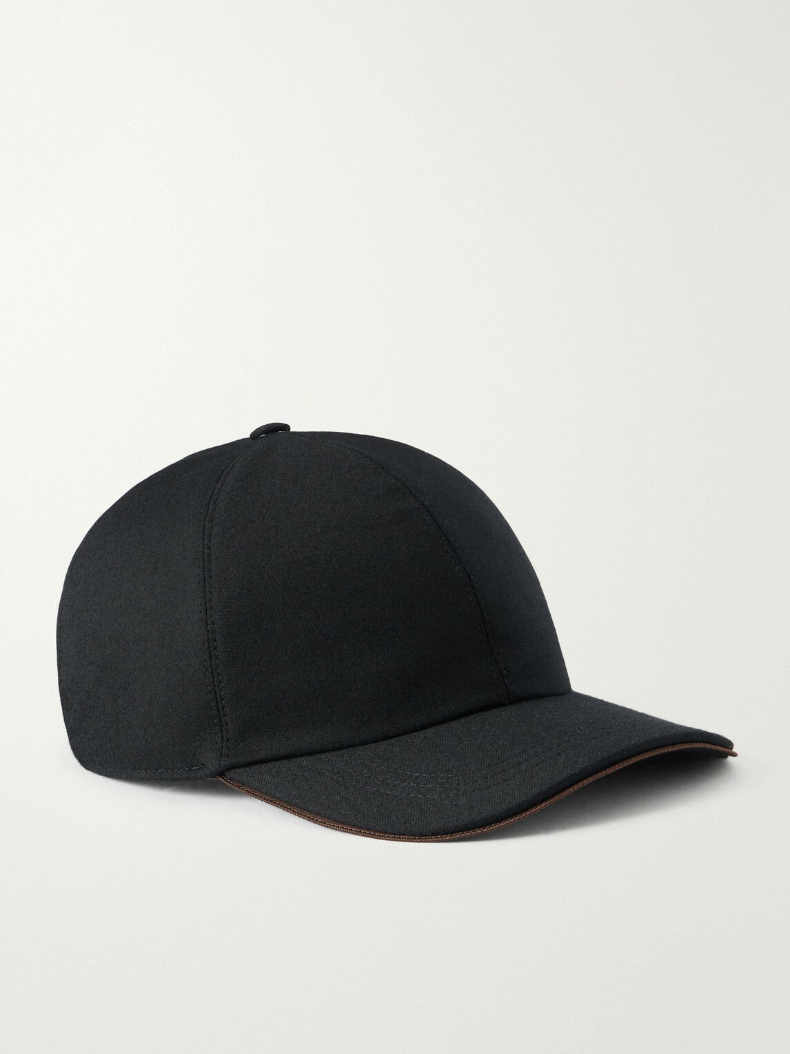 Canali - Logo-Appliquéd Wool Cap - Black