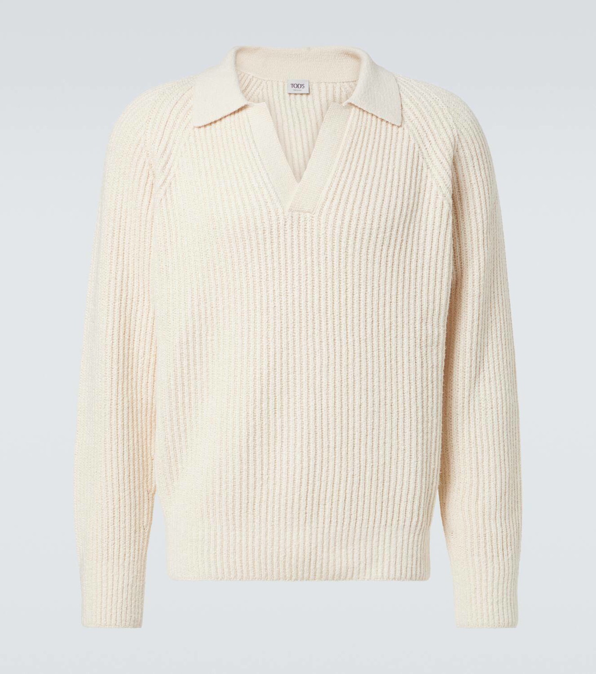 Tod's Ribbed-knit cotton polo sweater