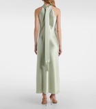 Galvan Sienna scarf-detail satin maxi dress