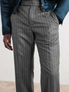 TOM FORD - Straight-Leg Pinstripe Wool-Flannel Trousers - Gray