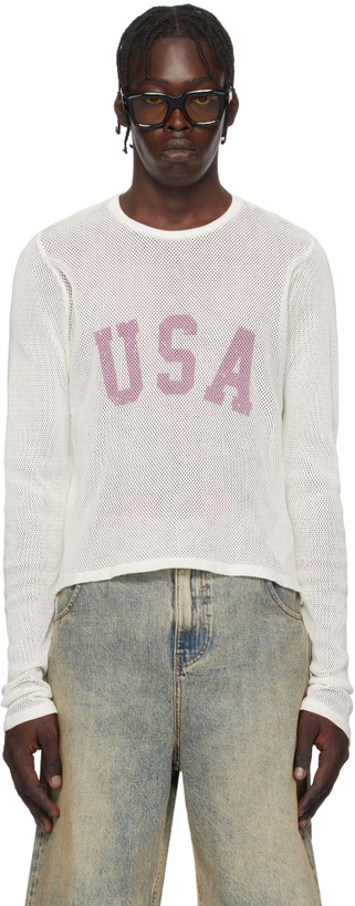 Photo: GUESS USA Off-White Front Lettering T-shirt