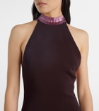 The Attico Embellished satin gown