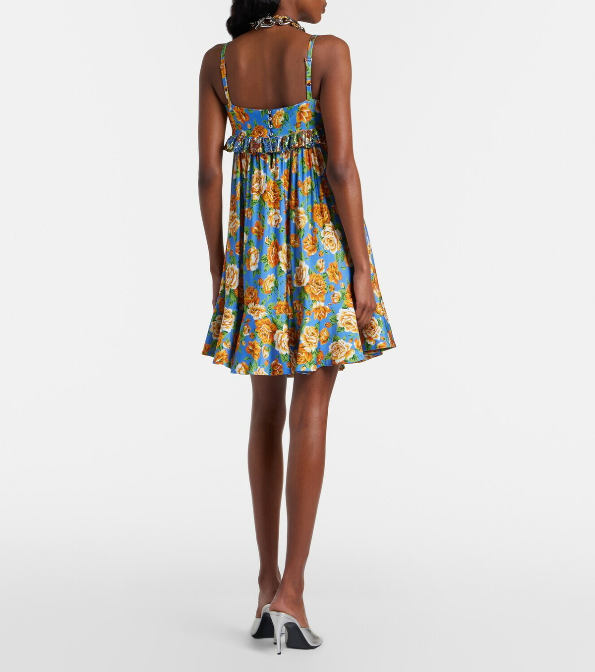 Rabanne Floral chainmail minidress