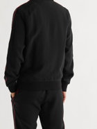 ALEXANDER MCQUEEN - Slim-Fit Logo Webbing-Trimmed Crepe Track Jacket - Black