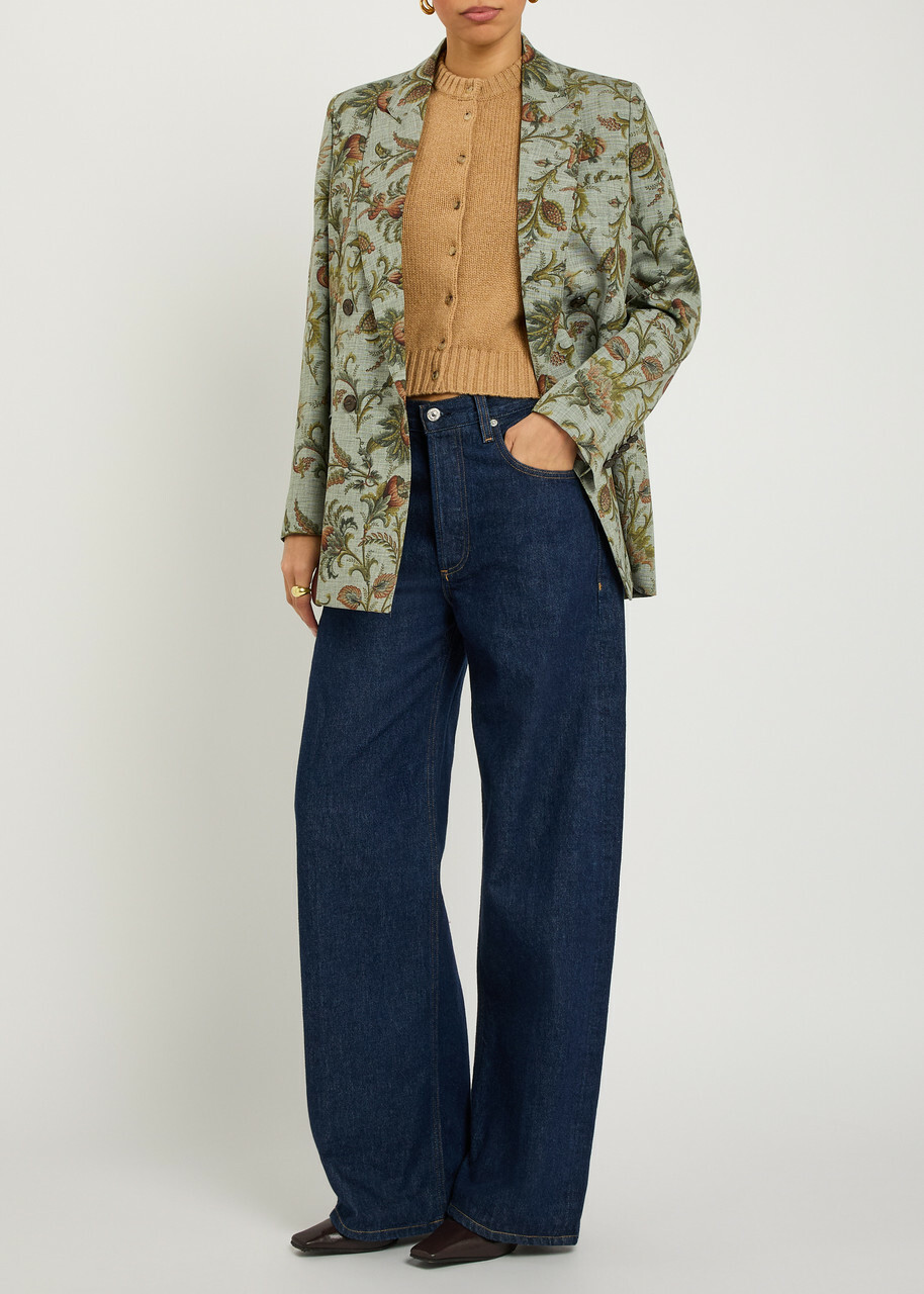 Etro Patterned Double-breasted Woven Blazer Multicoloured 1