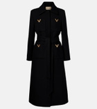 Valentino VGold belted wool and silk coat
