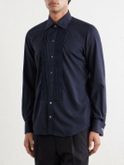Thom Sweeney - Fly Classic-Collar Wool and Silk-Blend Shirt - Blue