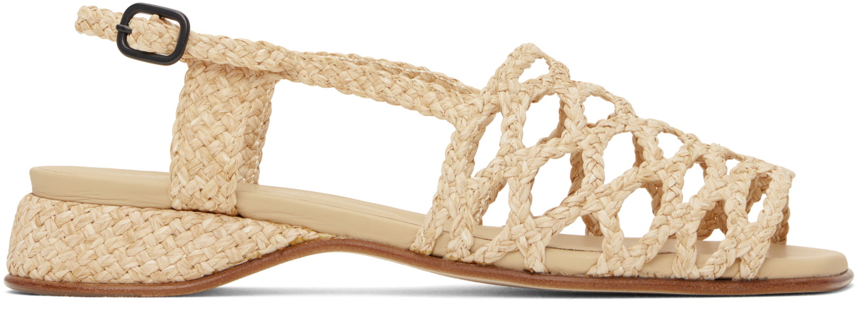 HEREU Beige Alzira Raffia Sandals