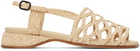 HEREU Beige Alzira Raffia Sandals