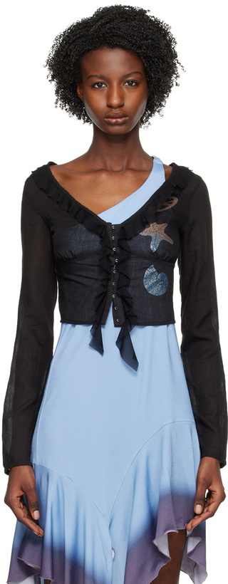 Photo: TheOpen Product Black Sea Shell Ruffle Blouse