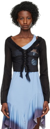 TheOpen Product Black Sea Shell Ruffle Blouse