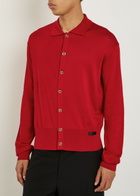 Versace Fine-knit Silk-blend Cardigan Red