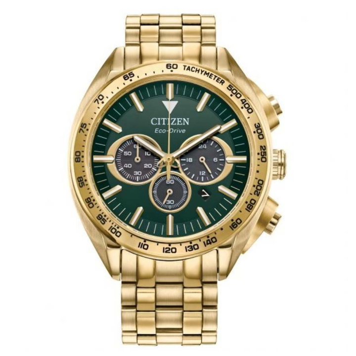 Photo: Citizen Carson Chronograph Green Dial Mens Watch CA4542-59X