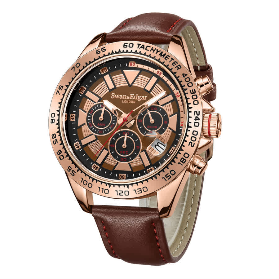 Swan & Edgar Speed Tracker Chronograph Automatic Brown Dial Mens Watch SE2001