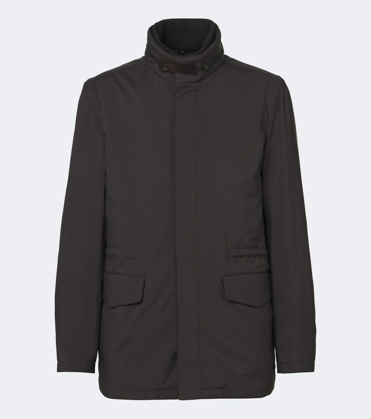 Thom Sweeney Leather-trimmed car coat