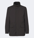 Thom Sweeney Leather-trimmed car coat
