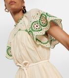 Zimmermann Raie embroidered cotton midi dress