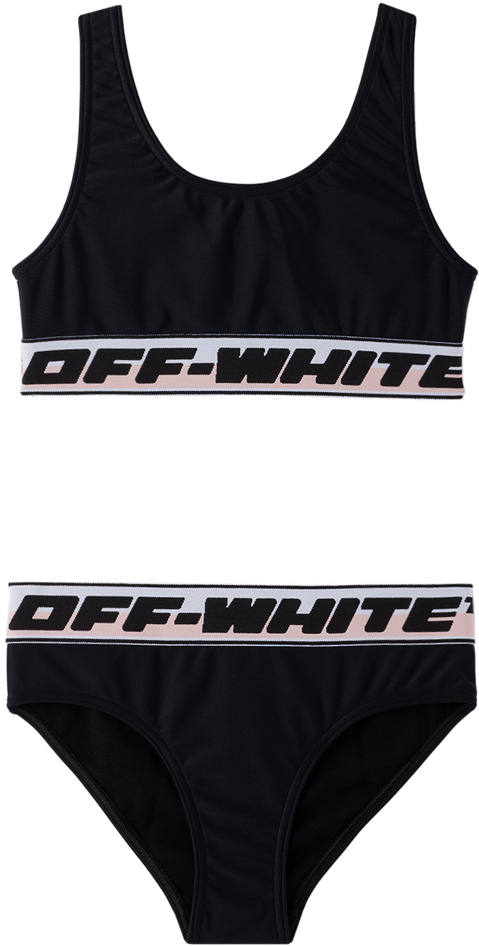 Off-White Kids Black Band Bikini
