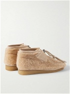Moncler Genius - Clarks 2 Moncler 1952 Wallabee Suede-Trimmed Faux Shearling Chukka Boots - Neutrals