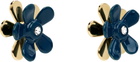 Marni Blue & Gold Flower Pop Earrings
