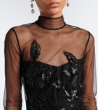 Costarellos Syndia embellished tulle gown