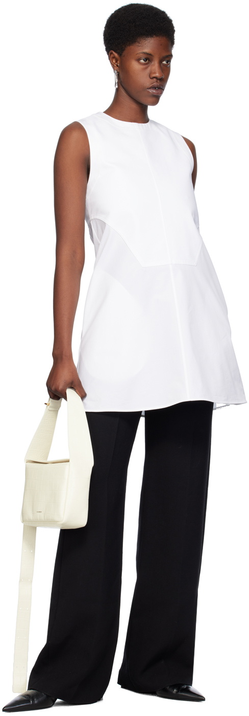 Jil Sander White Seam Pocket Minidress