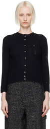 Marc Jacobs Black 'The Shrunken Cashmere Cable' Cardigan