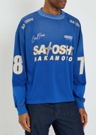 Satoshi Nakamoto Mesh Moto Logo-print Mesh Jersey T-shirt Blue