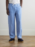 Polo Ralph Lauren - Straight-Leg Linen-Chambray Drawstring Trousers - Blue