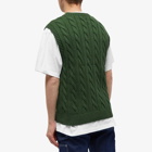 Butter Goods Men's Cable Knit Vest in Forest