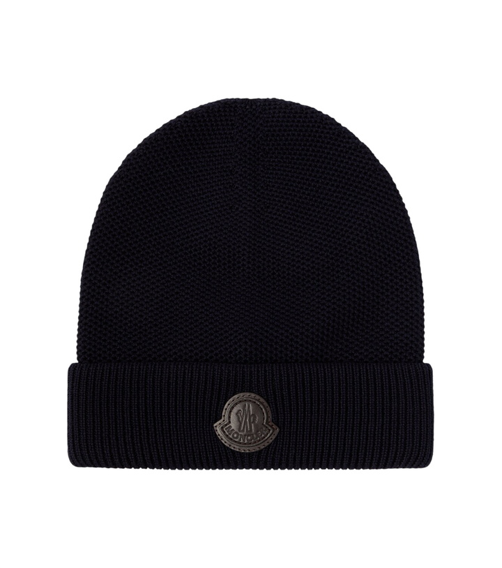 Photo: Moncler Logo virgin wool beanie