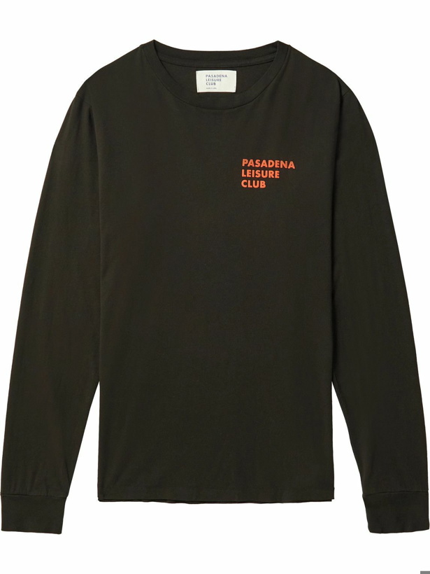 Photo: Pasadena Leisure Club - Puff Logo-Print Cotton-Jersey T-Shirt - Black
