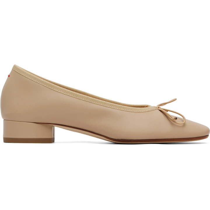 Photo: Aeyde Beige Onda Round-Toe Ballerina Flats